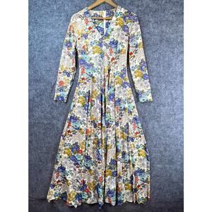 Vintage Method Maxi Dress Womens 4 Bright Floral Hippie Boho Festival Flowy
